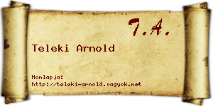Teleki Arnold névjegykártya